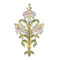 Hand embroidered metallic applique portraying a design with three embroidered Lillies, made of sparkling nontarnishable gold bullion and silk. Measurements: 13.0" x 7-1/2" 