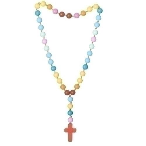 18.5" Long Mommy and Me Beads necklace or rosary. Beads are made of silicone. 