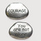 1" X .25" X 1.25" Metal Courage/You are Not Alone Pocket Stones. 