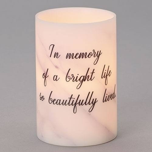 Bereavement Gift LED Marbled Candle St. Jude Shop