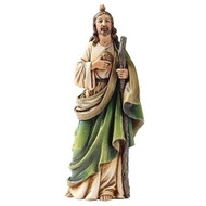 Saint Jude 6.5"H statue. St Jude statue is made of a  Resin/Stone Mix. St Jued is the Patron Saint of the Hopeless. Dimensions: 6.5"H x 2.38"W x 1.88"D