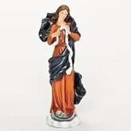 Statue of Mary, the Undoer of Knots.  Dimensions: 6.75"H. Resin stone mix.