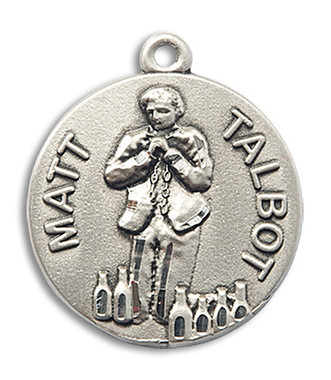 Sterling Silver Blessed Matt Talbot Pendant. Medal Dimensions: 1" x 7/8". Comes with a 24" curb chain. 