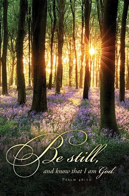 Funeral Standard Bulletin "Be still and know that I am god" Psalm 46:10. Size: 8 1/2 x 11" flat. Priced per pack of 100