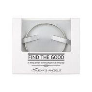 "Find the Good" Bracelets. 7" stainless steel bracelets with the words "Find the Good" written continuously around bracelet. Available in silver or gold color.  A good reminder every time you look at it that there is good in everyone!