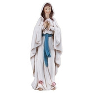 4"H Our Lady of Lourdes Statue. Resin/Stone Mix. Dimensions: 4"H 1.5"W 1"D