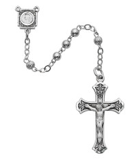 12" length 4mm  all sterling rosary. 