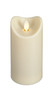 6" LED LED Water Resistant resin Pillar Candles.  Outdoor or indoor Pillar Candles are water resistant. They feature a realistic flickering flame. These beautiful candles bring warmth and ambiance to any room. The candles are  available in three sizes. The candles have a built-in 5 hour timer. The candles are remote ready ( item sold separately.)  With batteries there is a min. 500 hrs run time. Measures 2 3/4D" x  6"H 