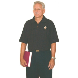 Deacon or Clergy Short Sleeve Polo Shirt-Short Sleeve 100% Combed Cotton Double Pique. Double needle top stitching. Designer selected twill tape neck. Finished reinforced placket ~ wood tone buttons. Side seam design & extended tail. *Gray shirts 90% cotton/10%  polyester. 