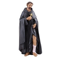 Saint Peregrine 4" Statue. Patron Saint of Cancer. Life Story on Back of Box. Resin/Stone Mix. 4"H x 1.75"W x 1.5"D
