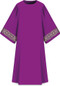 This dalmatic features a gold patterned vertical orphrey on both sleeves. It comes in Purple, Green Red and Ecru. It is made from Elias fabric and is part of the Assisi series. Elias fabric is 100% polyester and is lightweight and durable.  The Dalmatic measures 53"L x 63"W;. The dalmatic has a plain collar. Please supply your Intitution’s Federal ID # as to avoid an import tax. Please allow 3-4 weeks for delivery if item is not in stock as it is shipped from overseas. 
