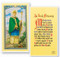 St Patrick Holy Card with an Irish Blessing.  Clear, laminated Italian holy cards with Gold Accents. Features World Famous Fratelli-Bonella Artwork. 2.5'' x 4.5'' 
