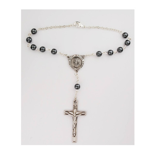 St Michael Hematite Auto Rosary - St. Jude Shop, Inc.