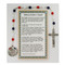 Red, White and Blue beads with Land, Sea, and Air Medal. The chaplet comes with a card on how to pray the chaplet. 