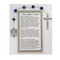 Blue Marbelized beads with St. Michael Police Shield Medal. The chaplet comes with a card on how to pray the chaplet. 