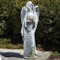 22.75"H Memorial Angel with Flower. From the Joseph Studio Garden Statuary Collection. "When someone you love becomes a memory, that memory becomes a treasure".  Material: Resin/Stone Mix