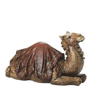 Oversized Camel with Blanket is 21"H (39" Scale) is made of a resin/stone mix. 