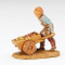 Fontanini 5" figure of Hugo Pushing Cart. A  new edition to the 5" scale nativity. Made of Resin and fabric. A great piece to add to your 5" nativity scene!! Made of polymer