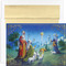 SHEPHERDS WATCH Christmas cards featuring gold foil. Inside Sentiment: "AS THE LIGHT OF GOD'S LIGHT SHINES BRIGHTLY THIS CHRISTMAS, MAY WE PRAISE HIM FOR THE GIFT OF JESUS.." 18 cards/18 foil lined envelopes. Folded Card Size: 7.875" x 5.625". Packaged in a box with an acetate lid. 