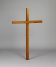Solid Oak Wood Crosses. From 4' up to 10' tall made from solid wood, sanded smooth finish. Standard stain options are natural, light, meduim, and dark oak. Ships in two pieces, easy to assemble, notched fit, flush bold from rear of cross. Call for details about corpus option or custom corpus. 1 80 523 7604