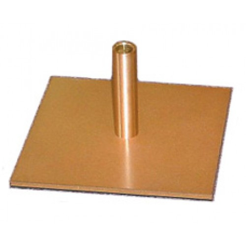 Style 3408G Base ONLY - Single Capacity - Gold - 8" x 8" inch gold steel base holds one item of Processional Torches or Candlesticks. Holds up to 3/4" diameter shafts. Available in Black

 

 