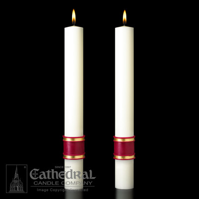 Crux Trinitas Side Altar Candles. Enhance the Presence of the Paschal Candle-a perfect decorative touch!. 51% Beeswax ~ Made in the USA