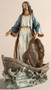 Christ the Fisherman 12" statue. Materials: Resin/Stone Mix. Dimensions: 11.25"H x 9.25"W x 4.75. "Come, follow me, and I will make you fishers of men. -Matthew 4:19"