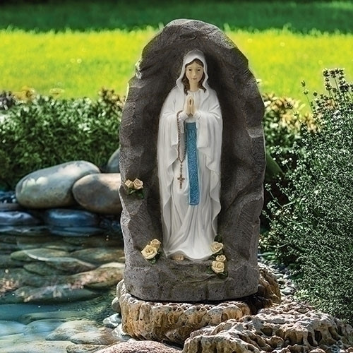 36"H  Our Lady of Lourdes Grotto.  Perfect for any tabletop! Made of a resin/stone Mix. 