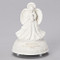 This enchanting Heaven's Treasure Baptism figurine does double duty as a beautiful remembrance of the Baptism and a music box, promising to lull your newborn to sleep to the tune of "Children's Prayer." Heaven's Treasure Music Box stands 5" tall and is 3.5" in diameter. The figure is made of porcelain. 