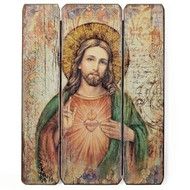 Sacred Heart of Jesus Decorative Wall Panel. The Sacred Heart of Jesus wall panel is 15"in height. The panels are made of a medium density fiberboard. 