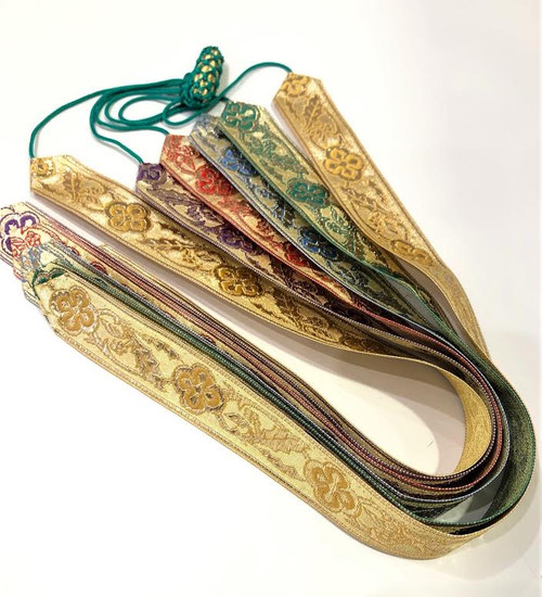 Beautiful extra long Sacramental Book Ribbon Markers. Markers are embroidered satin and silk. All liturgical colors are represented. Imported from Italy. 
