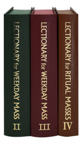 The Lectionary for Weekday Masses Chapel Edition contains the complete Weekday Lectionary in liturgical use in the Catholic Church. The three magnificently illustrated volumes of the Weekday Lectionary include the Weekdays for Years I and II, Proper and Common of Saints, and Ritual and Votive Masses. Large, bold, easy-to-read 11-pt. type; a user-friendly layout that eliminates unnecessary page-turning; and over 20 beautiful liturgical drawings providing a pictorial introduction to each main section make this Weekday Lectionary invaluable to Ministers of the Word. Each volume of the Lectionary for Weekday Masses features ribbon markers, enabling the Lector or Gospel Reader to find the options quickly. With their durable, attractive cloth binding, the three volumes of the Chapel Edition Lectionary for Weekday Masses will stand up to daily use and last for years.