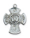 Sterling Silver  7/8" 4-Way Medal on an 18"rhodium plated chain.  Deluxe Gift Box Included. Made in the USA!