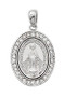 3/4" Sterling Silver Miraculous Medal with crystal stones. Medal comes on an 18" rhodium chain and a deluxe gift box is included.

 