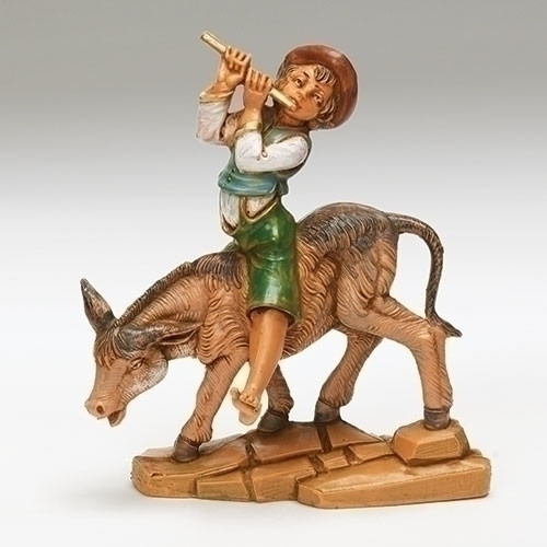 Fontanini 5" Scale Dominic Boy with Donkey. A wonderful addition to your Fontanini Nativity Collection! Made of polymer.
