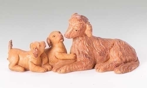 Fontanini 5" Scale Nativity figure, Dog Family.  A wonderful addition to your Fontanini Nativity Collection! Made of polymer.