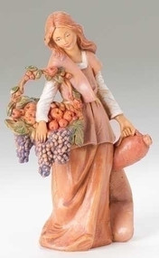 Fontanini 5" Scale Nativity figure, Bethany Woman with Grapes.  A wonderful addition to your Fontanini Nativity Collection! Made of polymer.