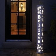 Image of the LED Believe Post on display outside a residential home.