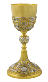 Chalice Roman Style with Scale Paten, C-1715, 12.5 ounce capacity. Made in Italy. 