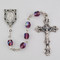 February ~ Dark  Amethyst
Fired Polished Glass Birthstone Rosaries with Miraculous Medal Centerpiece. Rosary is comprised of 6 millimeter fire polished glass beads. The Centerpiece is a silver oxidised Miraculous Medal  and a silver oxidised Crucifix.  Packaged in a deluxe gift box.