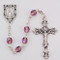 June ~ Light Amethyst
Fired Polished Glass Birthstone Rosaries with Miraculous Medal Centerpiece. Rosary is comprised of 6 millimeter fire polished glass beads. The Centerpiece is a silver oxidised Miraculous Medal  and a silver oxidised Crucifix.  Packaged in a deluxe gift box.