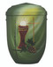Green Hand-Painted Memorial Urn
