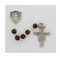 Men's St Francis Oval Olive Wood Bead Rosary.  The Crucifix and Centerpiece are available in sterling silver or  pewter. The St. Francis Oval Brown Bead  Rosary comes in a Deluxe Gift Box.