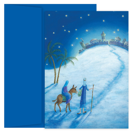 "His Love at Christmas," Boxed Christmas cards featuring a magnetic keepsake box and colorful inside printing. Inside Sentiment: "May His love be in your heart this Christmas and all throughout the year". 18 cards / 18 envelopes. Folded Card Size: 5.625 x 7.875. Packaged in a keepsake box.
