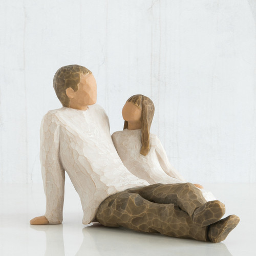 Celebrating the bond of love between fathers and daughters. A gift to celebrate the loving relationships that develop between parent and child.  5”h hand-painted resin figure.  Packaging box includes enclosure card for gift-giving  Dust with soft cloth or soft brush. Avoid water or cleaning solvents