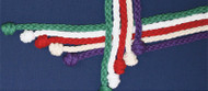 81" Braided Cotton Rope Cinctures for Alter Servers in Natural, Green, Red, White & Purple