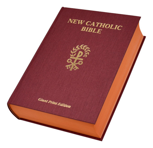 This Giant Type Edition of the St. Joseph New Catholic Bible (NCB) is the first complete Bible in this fresh, faithful, and reader-friendly translation. With the needs of an aging population and those with limited vision in mind, the focus in this edition is placed on the text, which is arranged for easy reading. Rich explanatory notes are gathered at the end of each book to allow for full pages of the edition's highly readable 14 pt. type, the largest type of any Catholic Bible in a comparable size.

This edition, intended to be used by Catholics for daily prayer and meditation, as well as private devotion and group study, comes in a convenient 6-1/2" x 9-1/4" format and has both stained edges and a sturdy red cloth cover.

Noteworthy Features

Learning about Your Bible
The Importance of the New Testament
Books of the Bible by Religious Tradition
Doctrinal Bible Index
List of the Popes