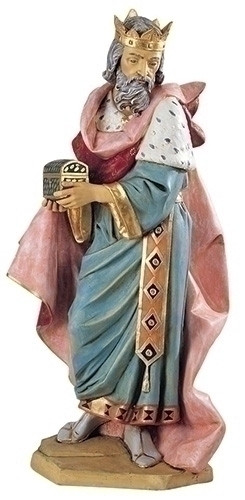 Fontanini Nativity ~ 50" Height Standing King Melchior. Marble Based Resin