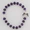 February ~ Dark Amethyst -  Youth sized 6 1/2" Birthstone Angel Bracelets for Children.  6mm glass  beads with pearl, glass and silver angel.   Gift Boxed and Made in the USA!