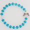 March ~ Aqua - Youth sized 6 1/2" Birthstone Angel Bracelets for Children.  6mm glass  beads with pearl, glass and silver angel.   Gift Boxed and Made in the USA!